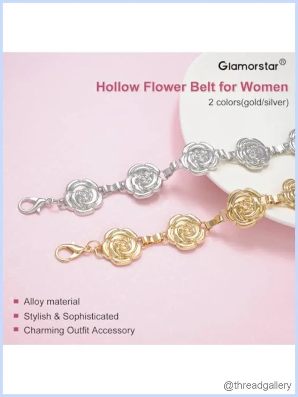 Alloy Flower Chain Waist Belt for Dresses